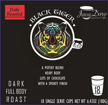 Load image into Gallery viewer, Black Tiger Java D'oro Coffee Pods - 18 Count