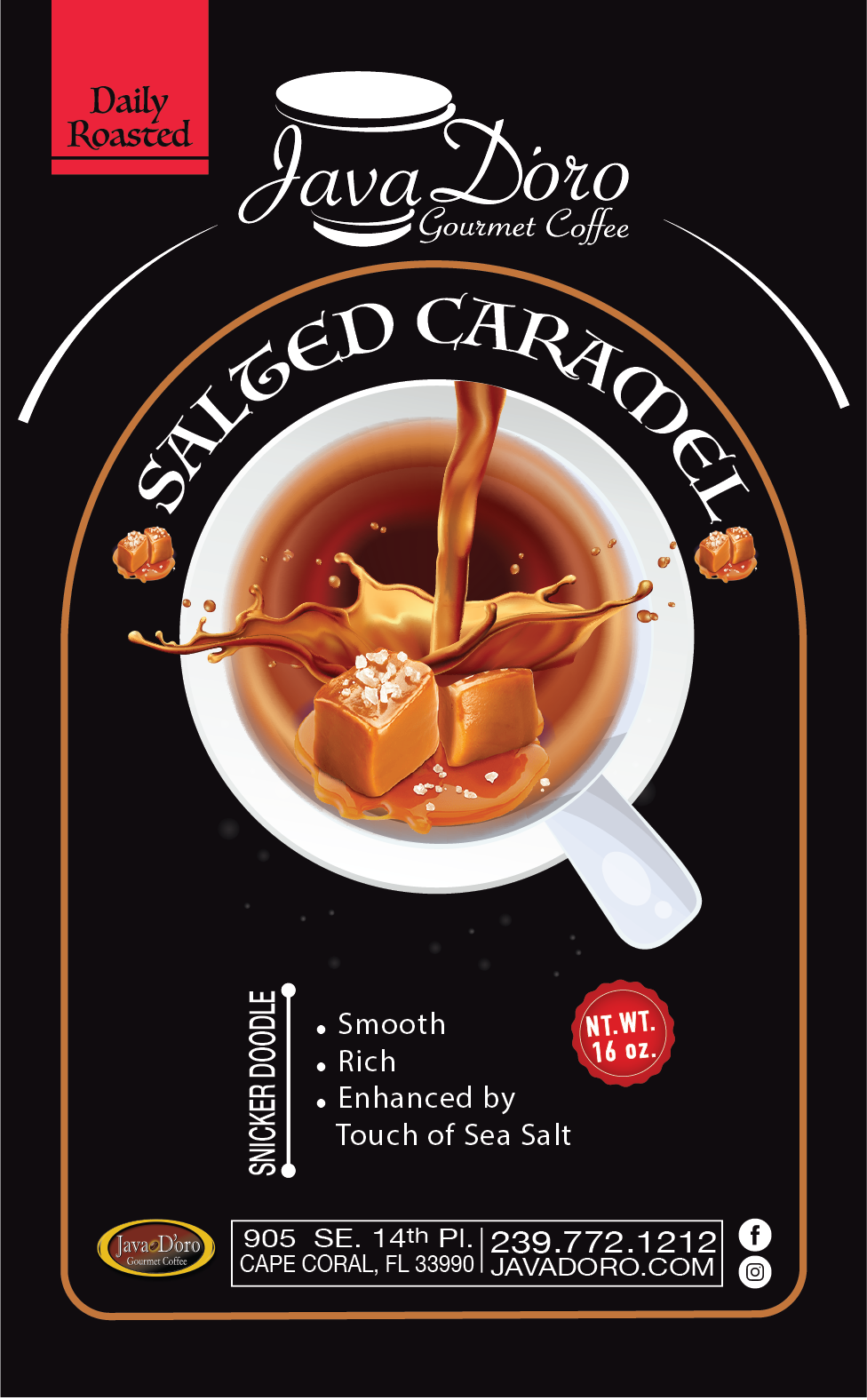 Salted Caramel Flavored Coffee | Java D'oro Gourmet Coffee Roasters Salted Caramel Flavored Coffee | Java D'oro Gourmet Coffee Roasters
