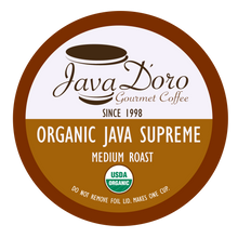 Load image into Gallery viewer, Organic Java Supreme Java D&#39;oro Coffee Pods - 18 Count