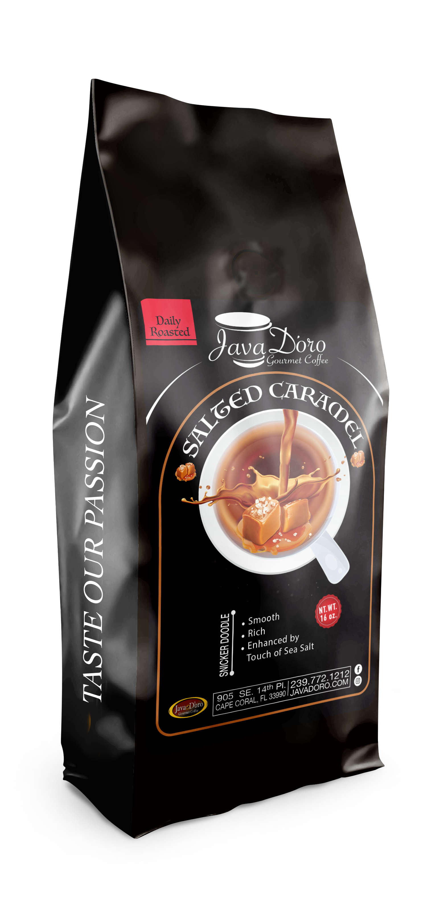 Salted Caramel Flavored Coffee | Java D'oro Gourmet Coffee Roasters